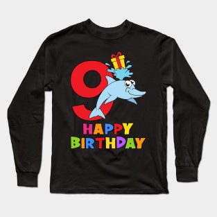 9th Birthday Party 9 Year Old Nine Years Long Sleeve T-Shirt